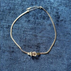 Stainless steel buckle choker Necklace- no scratches or flaws, looks brand new